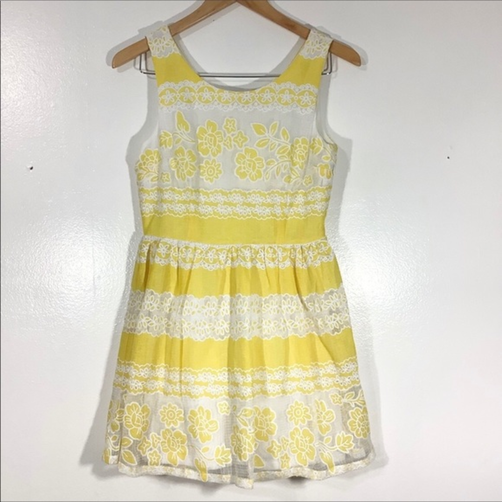 Maude yellow and white floral‎  mini dress/Top/Blouse